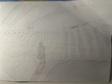 Schüler*innenzeichnung zur Verarbeitung der Erlebenisse